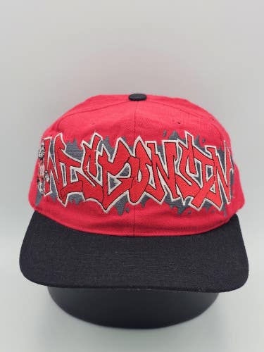 Vintage Wisconsin Badgers GRAFIX 100% Wool Graffiti Bucky NCAA Hat Cap Snapback