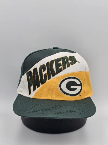 Vintage Green Bay Packers 1990s Logo 7 NFL Swirl Hat Cap Vtg Sports SnapBack