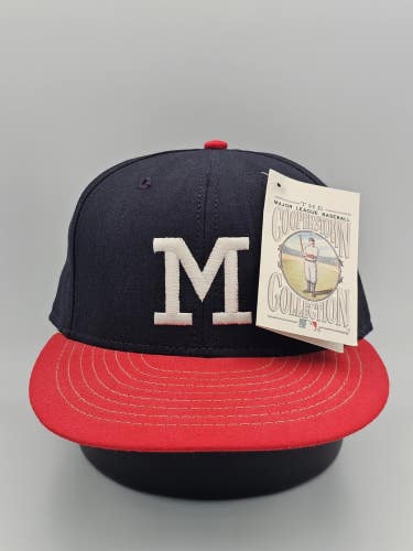 NEW Vintage Milwaukee Braves American Needle MLB Sports Fitted Hat Cap Sz 7 1/2