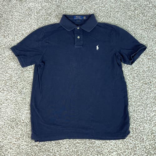 Polo Ralph Lauren Polo Shirt Mens Medium Navy Blue Classic Fit Pony Preppy Golf