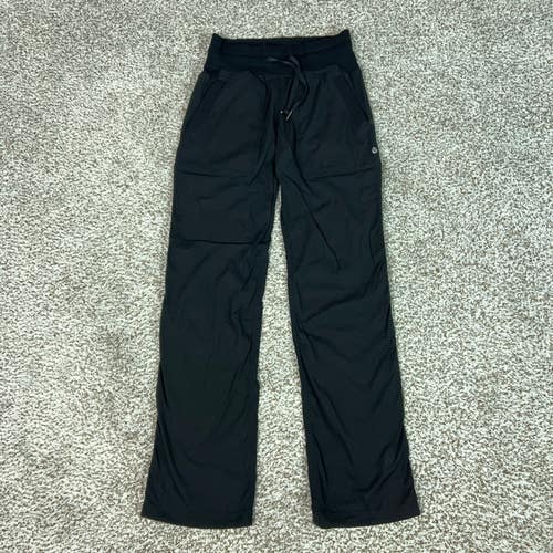 Lululemon Pants Womens 2 Black Straight Leg Drawstring Pockets Yoga Gym Workout