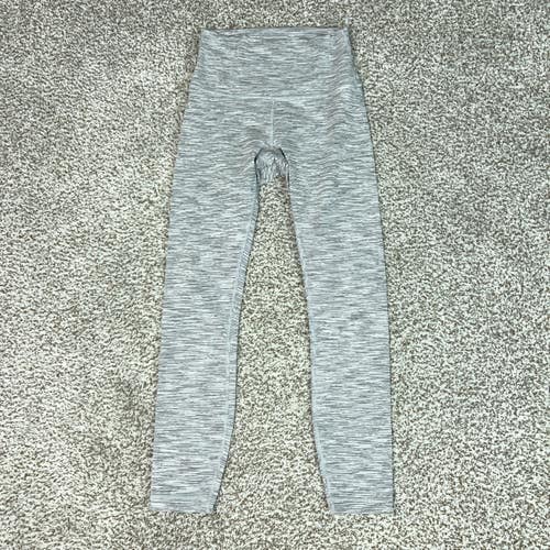Lululemon Leggings Womens 4 Gray Wunder Under High Rise 7/8 Yoga Gym Workout