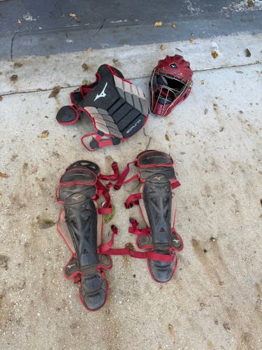 Red/Gray Mizuno Samurai Catcher's Set (Used)