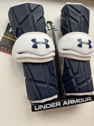 New Under Armour Command Pro Navy Arm Guards Adult Large