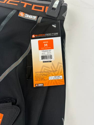 NEW - Black Medium Men's Shock Doctor 363 Compression pants with Cup