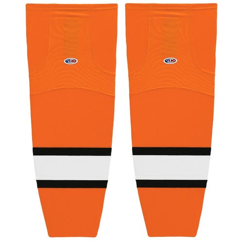 Athletic Knit HS2100-330 Orange/Black/White Mesh Ice Hockey Socks - Intermediate 25"