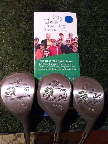 Square Two Ladies LPGA Offset PCX Woods Set Driver 3-5 Woods Steel Shafts