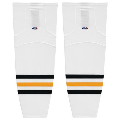 Athletic Knit HS2100-315 Pittsburgh White Mesh Ice Hockey Socks - Intermediate 25"