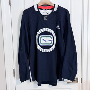 Authentic Adidas Vancouver Canucks Navy Blue Practice Jersey Size 58