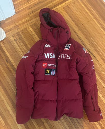 2025-26 U.S. Ski Team Kappa Gara Down Puffy Jacket - Burgundy - Men's L