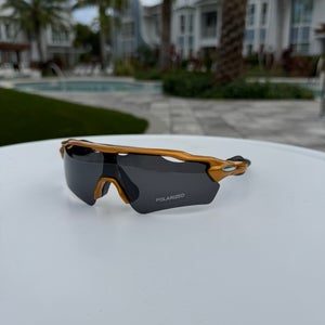 Sunglasses - Sport Style Polarized Sunglasses gold frame Black with black lens w/ case