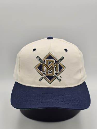 Vintage Milwaukee Brewers Miller Lite 1990s MLB Sports Plain Logo Hat Snapback