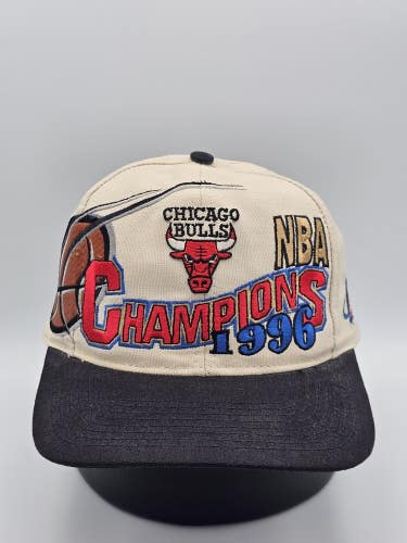Vintage Chicago Bulls 1996 Champions Logo Athletic 90 NBA Sports Hat Snapback