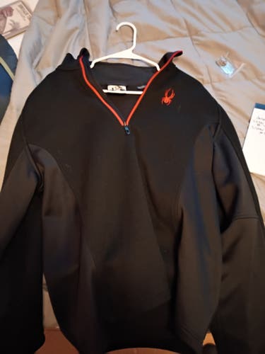 Black Men's Large Spyder pullover quarter zip(Used)
