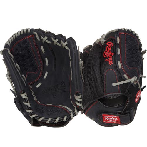 New Rawlings Renegade 12" Baseball/Softball Glove Left Hand Throw (LHT) Black 11735-RAWR120BGSL