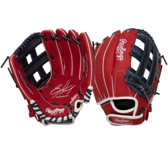 New Rawlings Sure Catch 11.5" Youth Baseball Glove Right Hand Throw (RHT) Red/Navy 11735-RAWSC115BHR