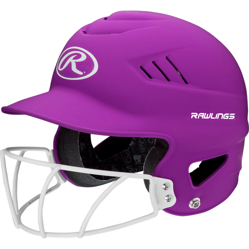 New Rawlings Coolflo Softball Batting Helmet/Mask Neon Purple (NPU) 11735-RAWRCFHLFGMNPU