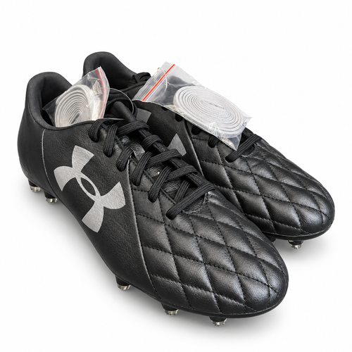 Under Armour 10 FG Soccer Cleats US 9.5 Black/Silver New Box