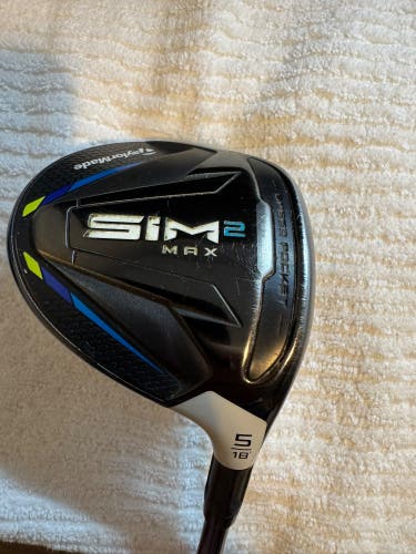 Men's TaylorMade SIM Max Right Handed Fairway Wood Stiff Flex 5 Wood Graphite Shaft (Used)