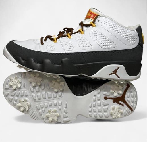 New Jordan 9 Retro Low G Golf Shoes US Open Route 74 Size 4 Gray White