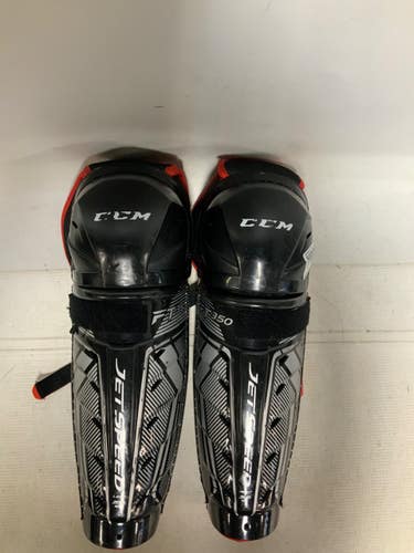 Used CCM JETSPEED FT350 Junior Shin Guards Black 12" 11823-S000042795