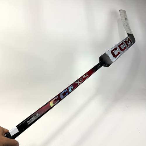 Repaired Regular Maroon XF Pro Goalie Stick - 26" Paddle P31 Like Curve? - #QQ623
