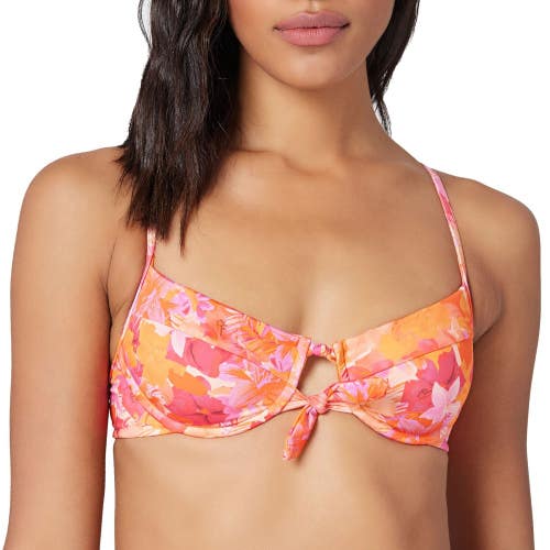 L*Space Into The Top Women's Small Pink Tropics Rose Knotted Swimwear JZZ305