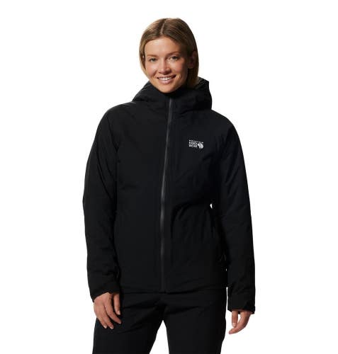 Mountain Hardwear Stretch Ozonic Rain Jacket Womens Large Black Insulated JZZ322