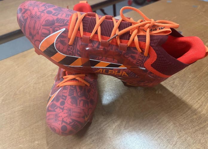 New Nike Alpha Menace Elite 4 NRG Red Graphic Football Cleats Men's 13