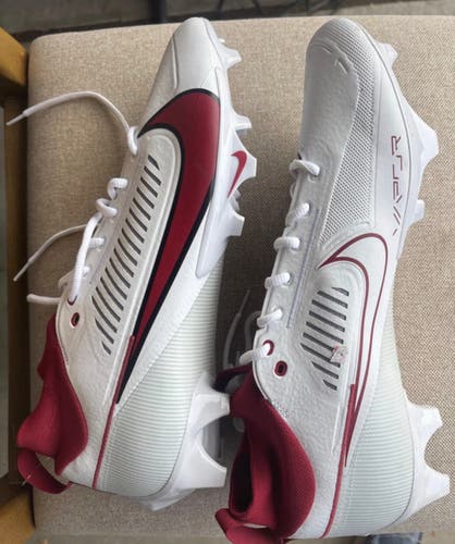 New Nike Vapor Edge Pro 360 2 Football Cleats White Team Crimson Men's 15