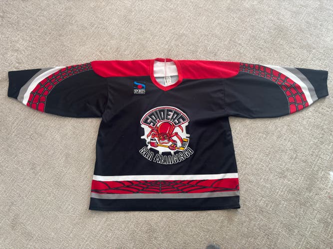 Vintage 1995-96 San Francisco Spiders IHL Hockey Jersey - Bauer - Rare Single Season
