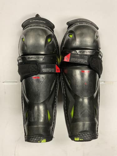 Used Bauer VAPOR 3X PRO Junior Shin Guards Black And Optic Yellow 11" 11855-S000212254
