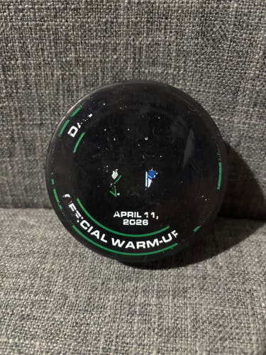 Dallas Stars vs New York Rangers NHL Warm Up Hockey Puck 4/11/2026