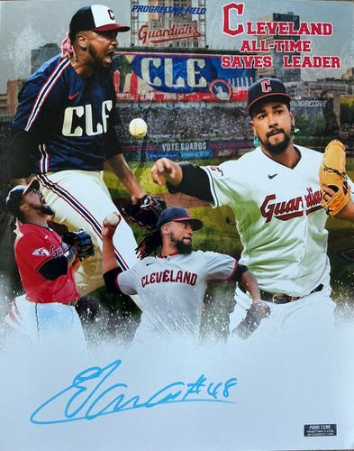 Emmanuel Clase Autographed Signed 11x14 Photo Cleveland Guardians Prime Time COA