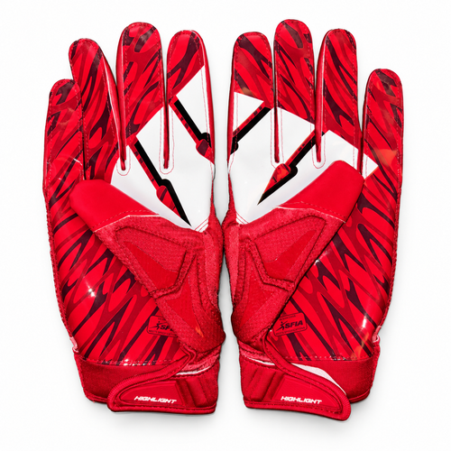 Under Armour Wisconsin Highlight LE Football Gloves L Red White New Bag