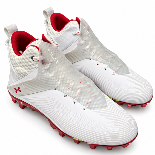 Under Armour TM Highlight Hammer MC Football Cleats US 13.5 White and Red - Red Sole New Box