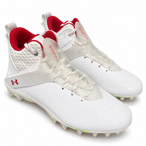 Under Armour TM Highlight Hammer MC Football Cleats US 13.5 White and Red - Light Sole New Box
