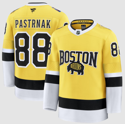 Boston Bruins David Pastrnak Fanatics Gold 2026 Stadium Series Premium Jersey 50