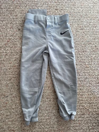 Gray Unisex Size 6 Youth Nike Game Pants (Used)
