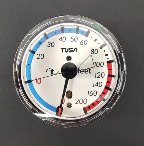 Tusa 200ft Depth Gauge Scuba Dive Puck Module + Max Depth DPU-223