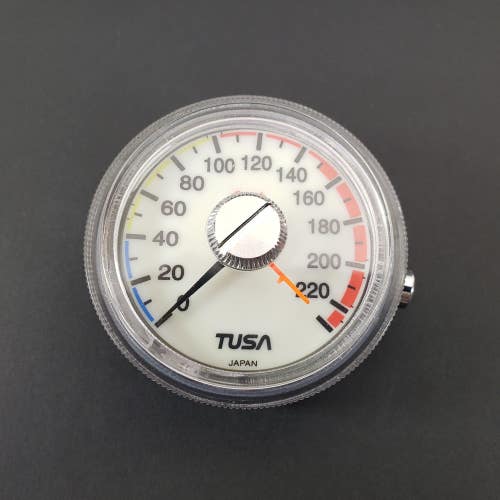 Tusa 230ft Adjustable Depth Gauge Scuba Dive Puck Module + Max Depth DPU-180