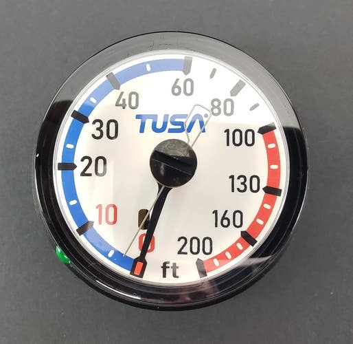 Tusa 200ft 2" Mini Compact Depth Gauge Scuba Dive Puck Module, Max Depth DPU-377
