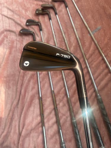 Men's 2025 TaylorMade P-790 Right Handed copper Iron Set Stiff Flex (New)