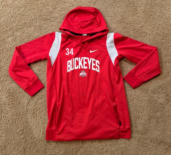 Nike Ohio State Buckeyes Therma-FIT Hoodie Red Men's Large #34