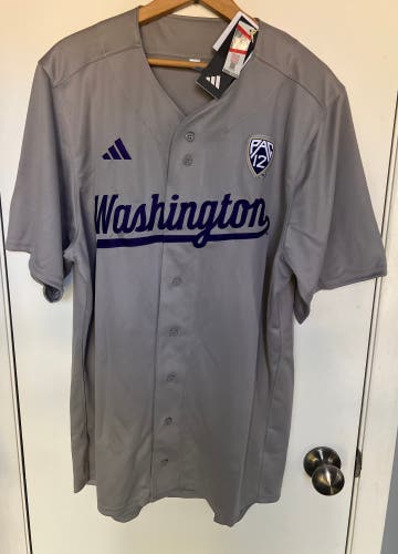 Large Adidas Jersey (New) Brand New W Tags adidas WASHINGTON HUSKIES BASEBALL JERSEY PAC-12 PATCH $1