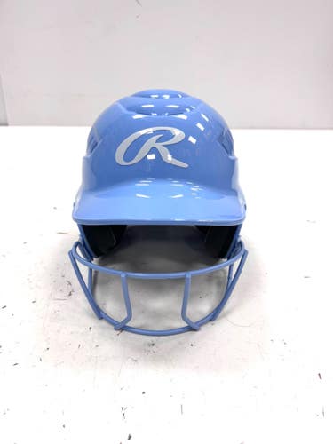 Used Rawlings 6 1/2- 7 1/2 Batting Helmet w/Mask Carolina Blue SM 11860-S000317848