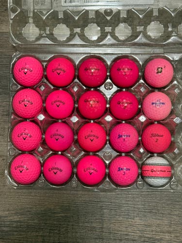 20 Pink Ladies Golf Balls - Various Brands (Callaway, TaylorMade, Bridgestone)