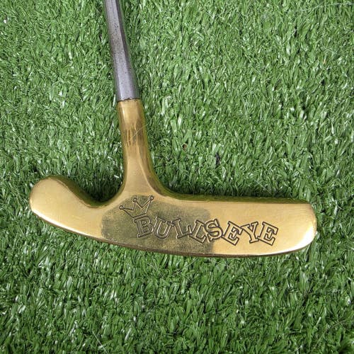 EXCELLENT Refinished Brass Acushnet Bullseye M4L Offset Putter Fluted Steel 35"