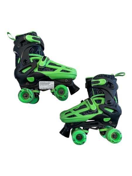 Used RollerDerby ADJUSTABLE Junior Roller Quad Skates Green Adjustable 11873-S000251823