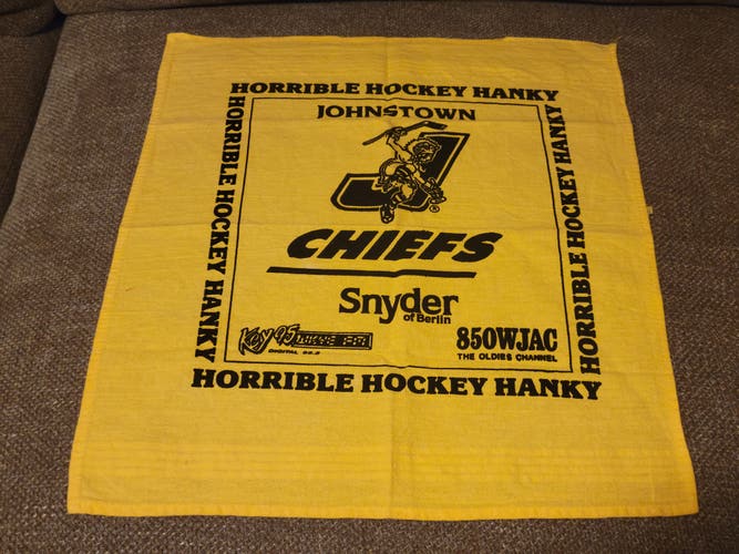 Vintage Johnstown Chiefs Horrible Hockey Hanky